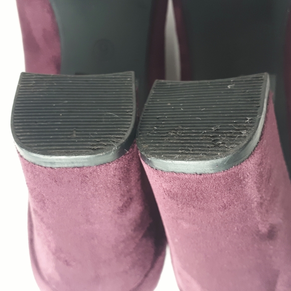 K Studio Chunky Block High Heel Velvet Mary Janes - Picture 8 of 11